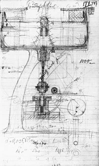 Projeto do equipamento para separar a gordura do leite, desenvolvido por Gustav de Laval. Fonte: Alfa Laval